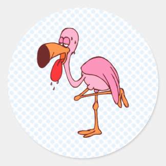 Pegatina Redonda Fillip Flamingo
