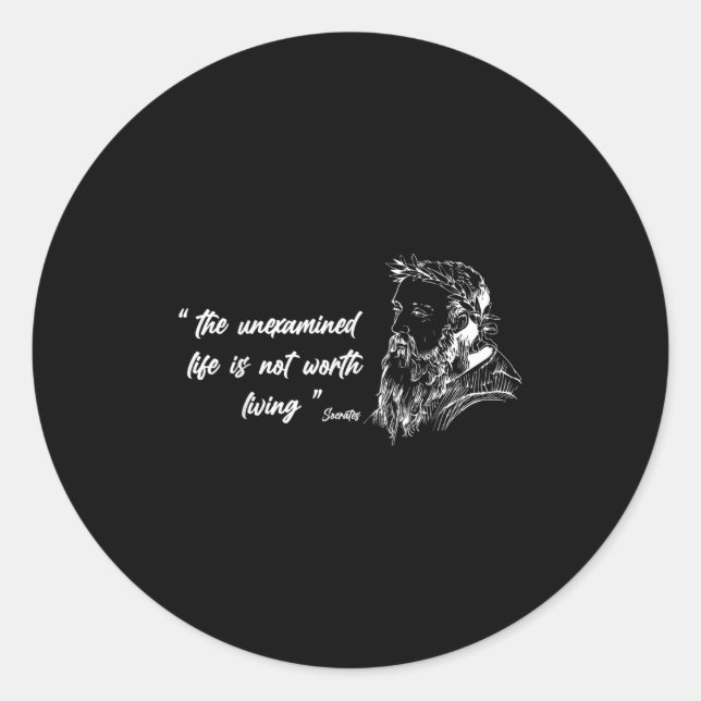 Pegatina Redonda Filosofía, célebres Citas De Filosofía De Iconos,  (Anverso)