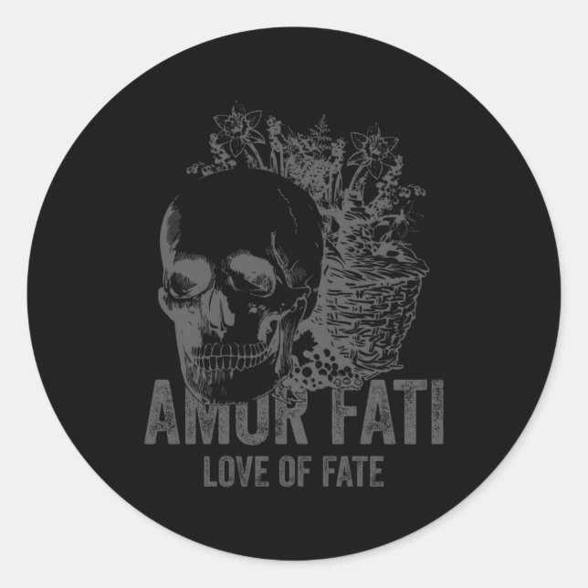 Pegatina Redonda Filosofía estofilia Gris con estoicismo de la trad (Anverso)