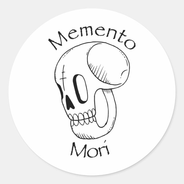 Pegatina Redonda Filosofía memento mori estoica (Anverso)