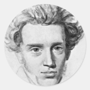 Pegatina Redonda Filósofo Soren Kierkegaard