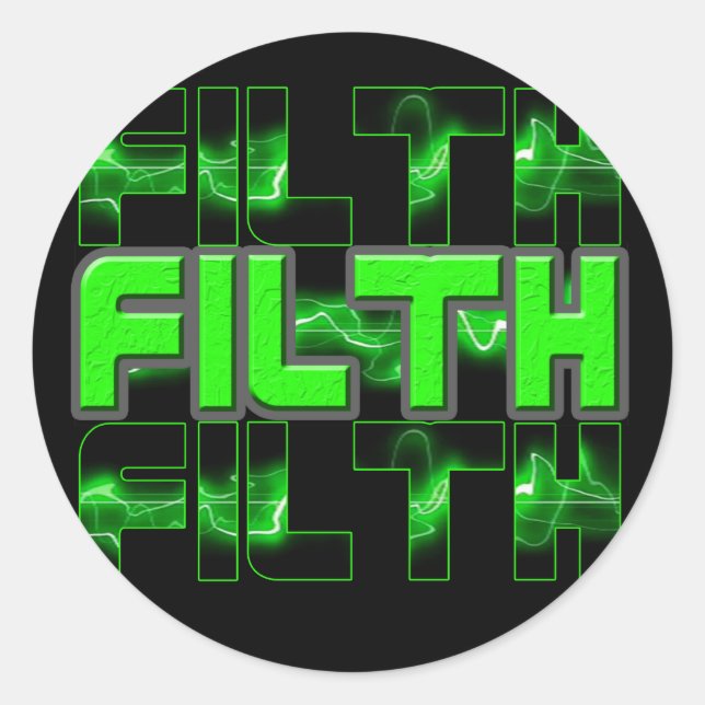 Pegatina Redonda FILTH Music Dubstep Electro Rave Bass DJ FILTH (Anverso)