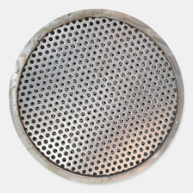 Pegatina Redonda Filtro de grasa metalizado (Anverso)