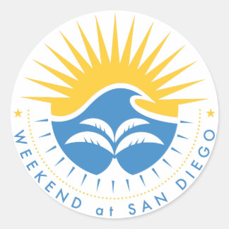 Pegatina Redonda Fin De Semana En San Diego