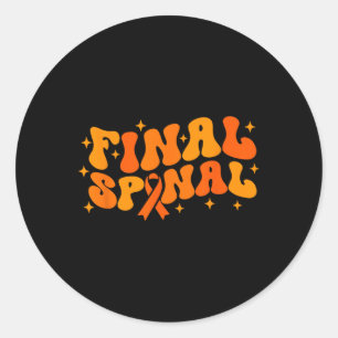 Pegatina Redonda Final Spinal End Of Treatment Cancer Awareness App