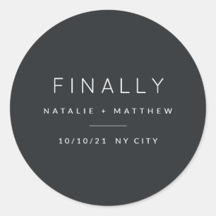 Pegatina Redonda Finalmente, guarda la fecha