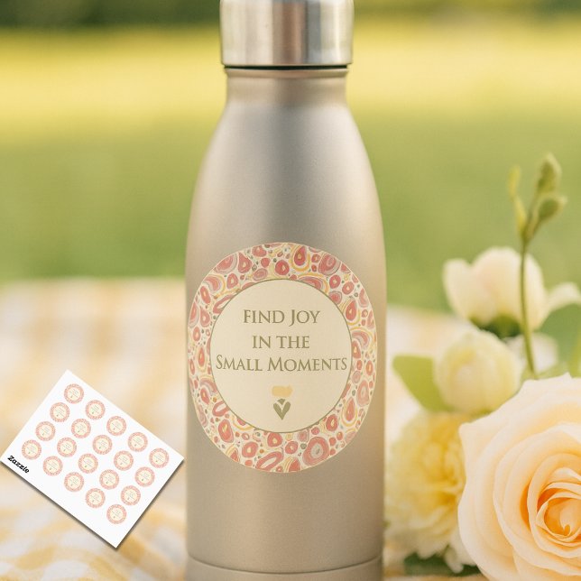 Pegatina Redonda Find Joy in the Small Moments (Find Joy in the Small Moments Sticker Sheet | Inspirational Pastel Stickers)