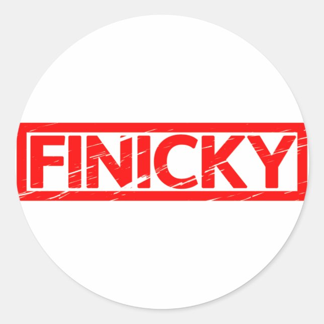 Pegatina Redonda Finicky Stamp (Anverso)