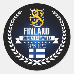 Pegatina Redonda Finlandia