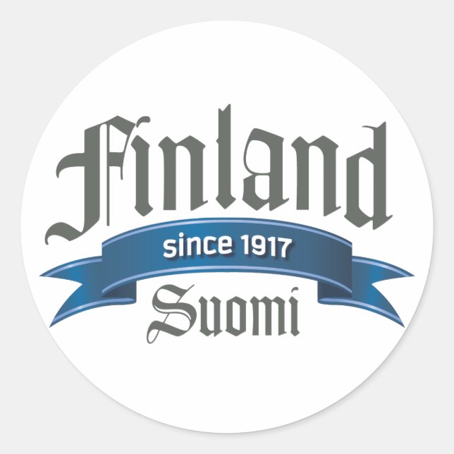 Pegatina Redonda Finlandia desde 1917 (Anverso)