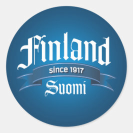 Pegatina Redonda Finlandia Desde 1917 Rev