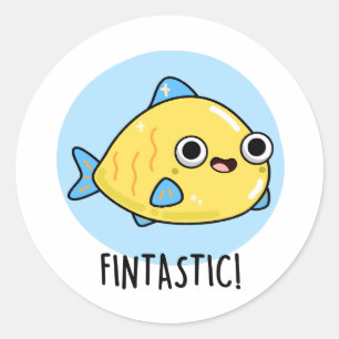 Pegatina Redonda Fintastic Funny Fish Pun
