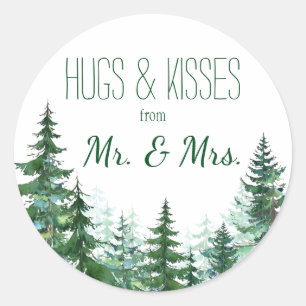 Pegatina Redonda Fir Tree Gracias Pegatinas