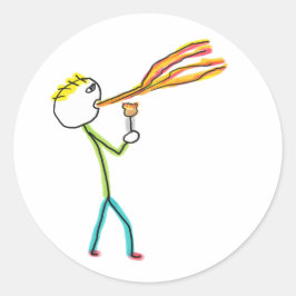 Pegatina Redonda Fire Breathing Stickman