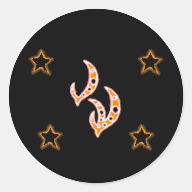 Pegatina Redonda FIRE GODRUNE Stars (Anverso)