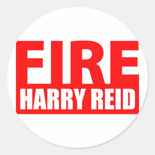 Pegatina Redonda Fire Harry Reid (Anverso)