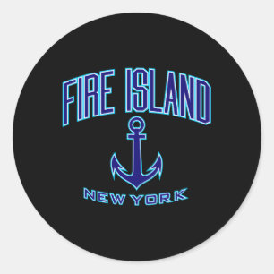 Pegatina Redonda Fire Island Ny For