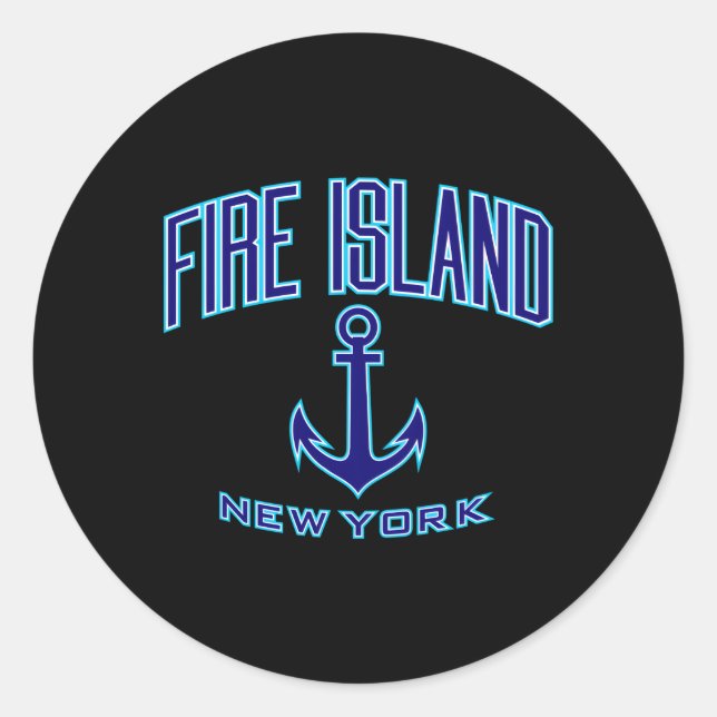 Pegatina Redonda Fire Island Ny For (Anverso)