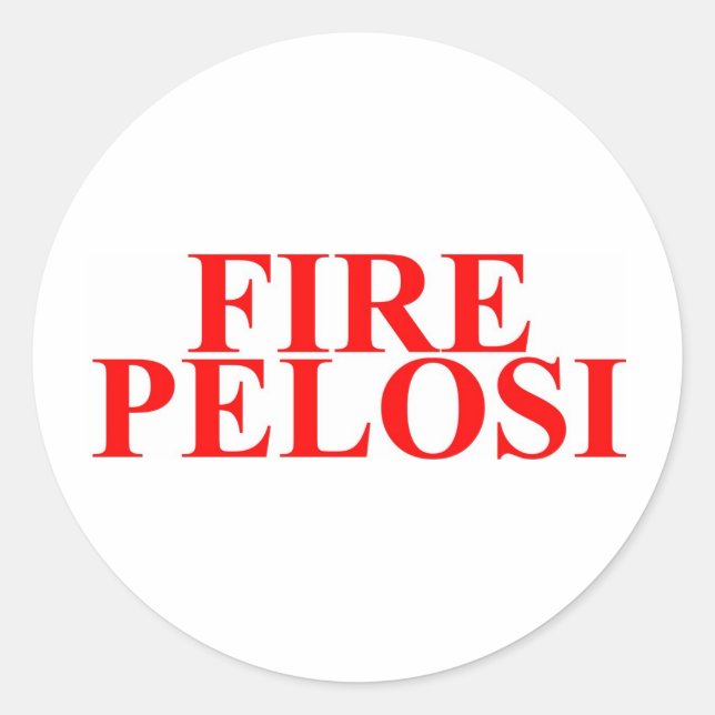 Pegatina Redonda Fire Pelosi (Anverso)