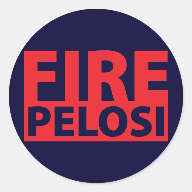 Pegatina Redonda Fire Pelosi (Anverso)