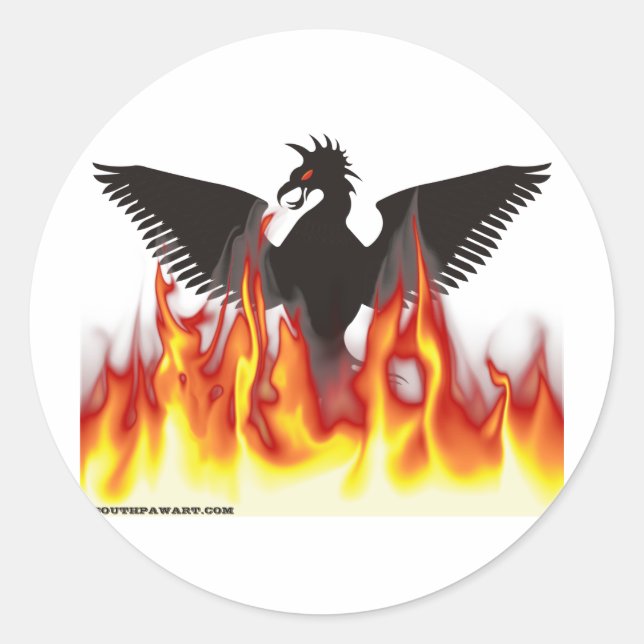 Pegatina Redonda FireBird / Phoenix (Anverso)