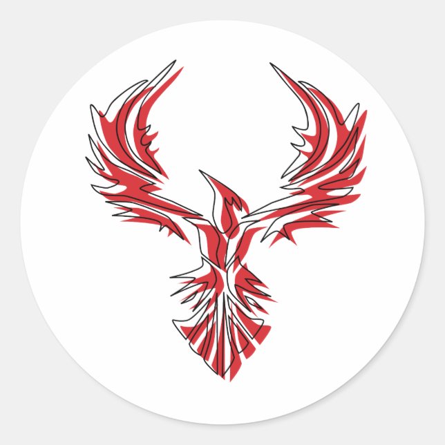Pegatina Redonda Firebird - Phoenix (Anverso)