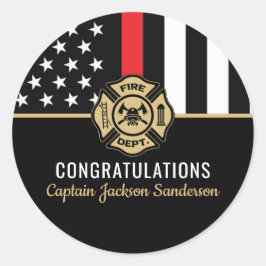 Pegatina Redonda Firefighter Fire Department Retirement Fireman