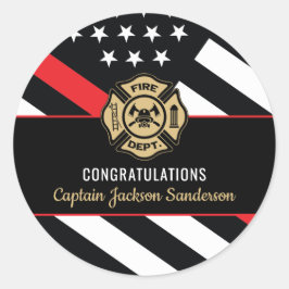 Pegatina Redonda Fireman Fire Department Firefighter Retirement