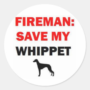 Pegatina Redonda Fireman Salva A Mi Perro De Azote