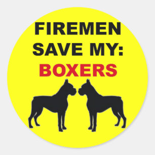 Pegatina Redonda Fireman salva a mis boxeadores