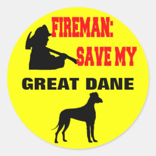 Pegatina Redonda Fireman salva mi gran danane