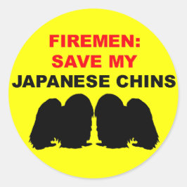 Pegatina Redonda Fireman salva mis mentes japonesas