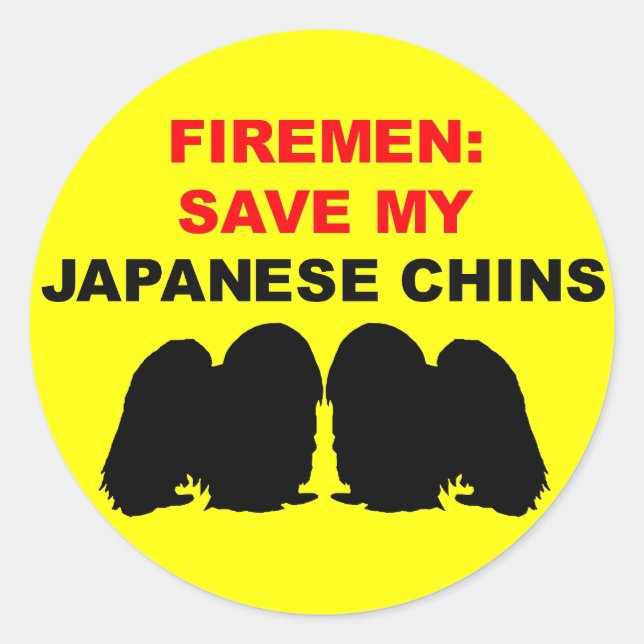 Pegatina Redonda Fireman salva mis mentes japonesas (Anverso)