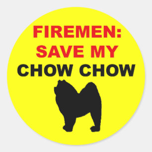 Pegatina Redonda Fireman Save My Chow Chow