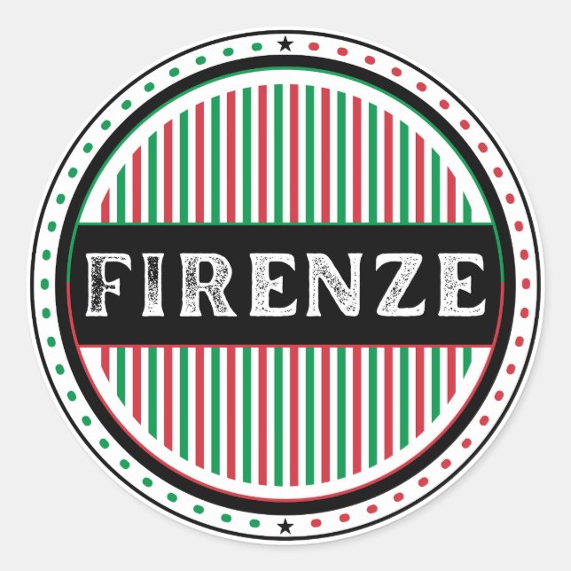 Pegatina Redonda Firenze City Pride Emblem – Italian Identity (Anverso)