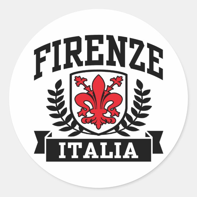 Pegatina Redonda Firenze Italia (Anverso)