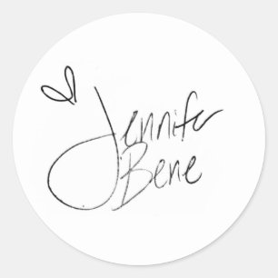 Pegatina Redonda Firma con Insta de Jennifer Bene