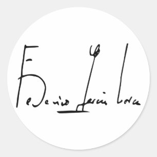 Pegatina Redonda Firma de Federico García Lorca
