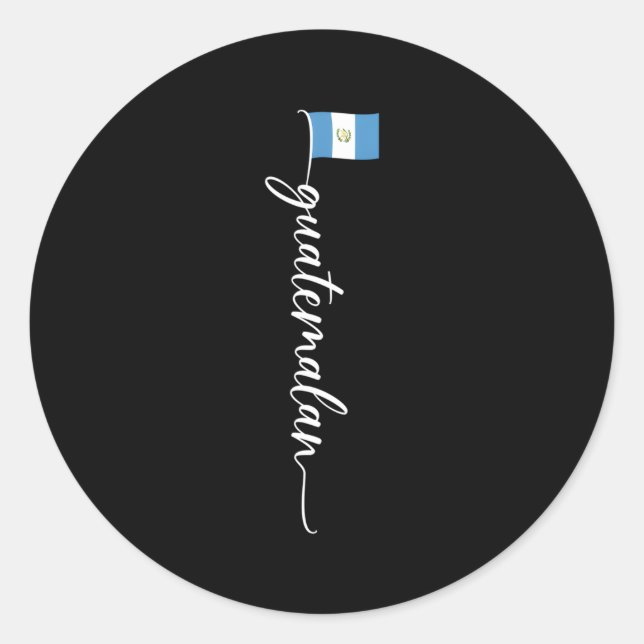 Pegatina Redonda Firma de Guatemala Bandera de Guatemala (Anverso)