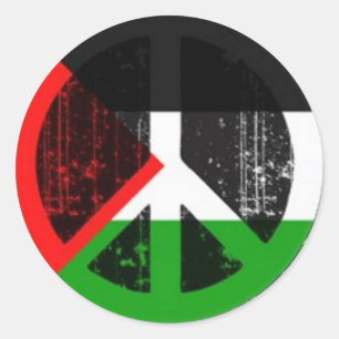 Pegatina Redonda Firma de paz en Palestina