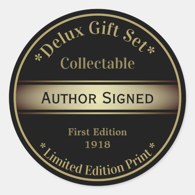 Pegatina Redonda Firma del Black Gold Glam (Anverso)