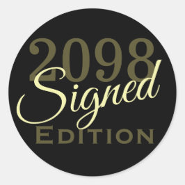 Pegatina Redonda Firmado