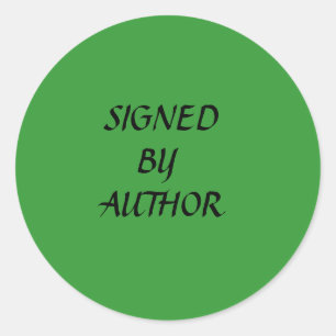 PEGATINA REDONDA FIRMADO, CERCA, EL AUTOR