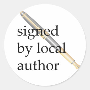 Pegatina Redonda Firmado por el autor local