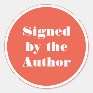 Pegatina Redonda Firmado por el autor mínimo simple