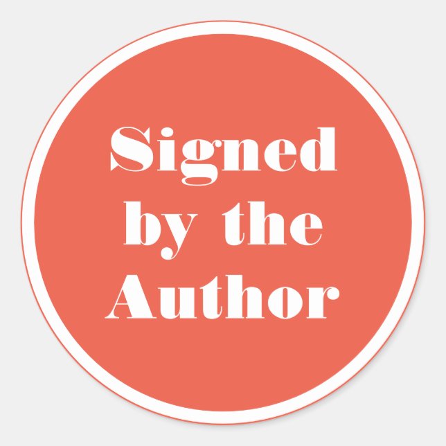 Pegatina Redonda Firmado por el autor mínimo simple (Anverso)