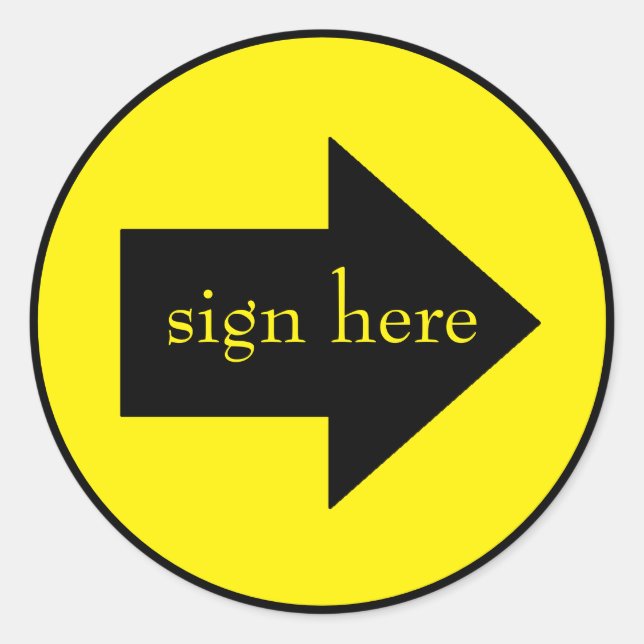 Pegatina Redonda firmar aquí pegatinas de dalDesignNZ (Anverso)