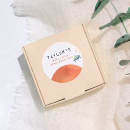 Pegatina Redonda First Trip Around The Sun Space Boy Birthday