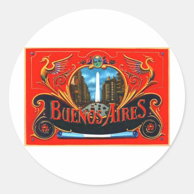 Pegatina Redonda Firuleta de Obelisco (Anverso)