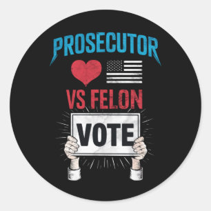 Pegatina Redonda Fiscal vs Felon Vote